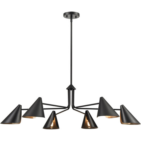 Warhol 6 Light 41 inch Matte Black Chandelier Ceiling Light